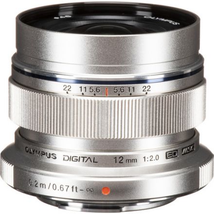 Olympus M.Zuiko Digital ED 12mm f/2 Lens (Silver)