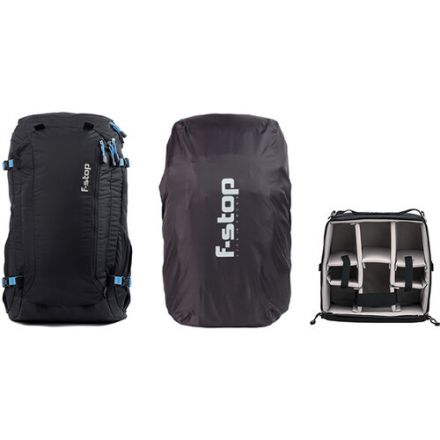 f-stop Mountain Series Loka UL 37L Backpack Essentials Bundle (Black/Blue) + f-stop Slope ICU (Black, Medium) + f-stop Rain Cover (Black, Large)