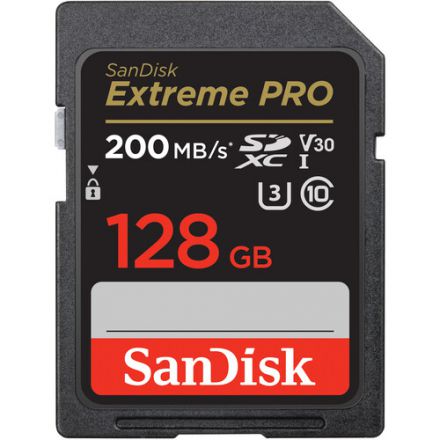 SanDisk Extreme Pro SDXC Card 128GB - 200MB/s V30 UHS-I U3