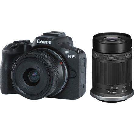 Canon EOS R50 Μηχανή με RF-S 18-45mm και RF-S 55-210mm Φακό Διπλό Κιτ (Μαύρο)+ Δώρο Canon AD-E1 Αντάπτορας HotShoe