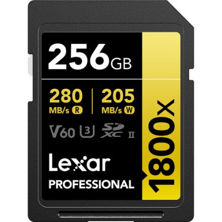 Lexar 256GB Professional 1800x UHS-II SDXC Κάρτα Μνήμης (Gold Έκδοση)