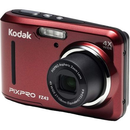 Kodak PIXPRO Friendly Zoom FZ43-RD 16MP Digital Camera with 4X Optical Zoom and 2.7" LCD Screen (Red)